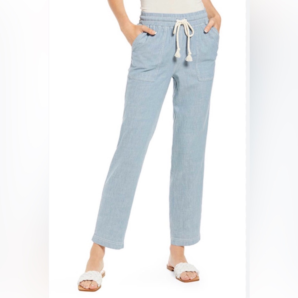 Faherty Drawstring Linen-Blend Pants Size S